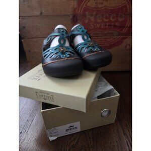 NEW L'Artiste By Spring Step Womens 38 8.5 Yalmaty Teal Slides